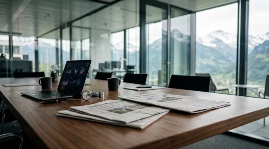 Représentation symbolique de l'intégration d'une marque dans la presse suisse prestigieuse