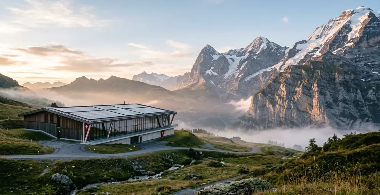 Infrastructure de datacenter sécurisé en Suisse avec les Alpes en arrière-plan