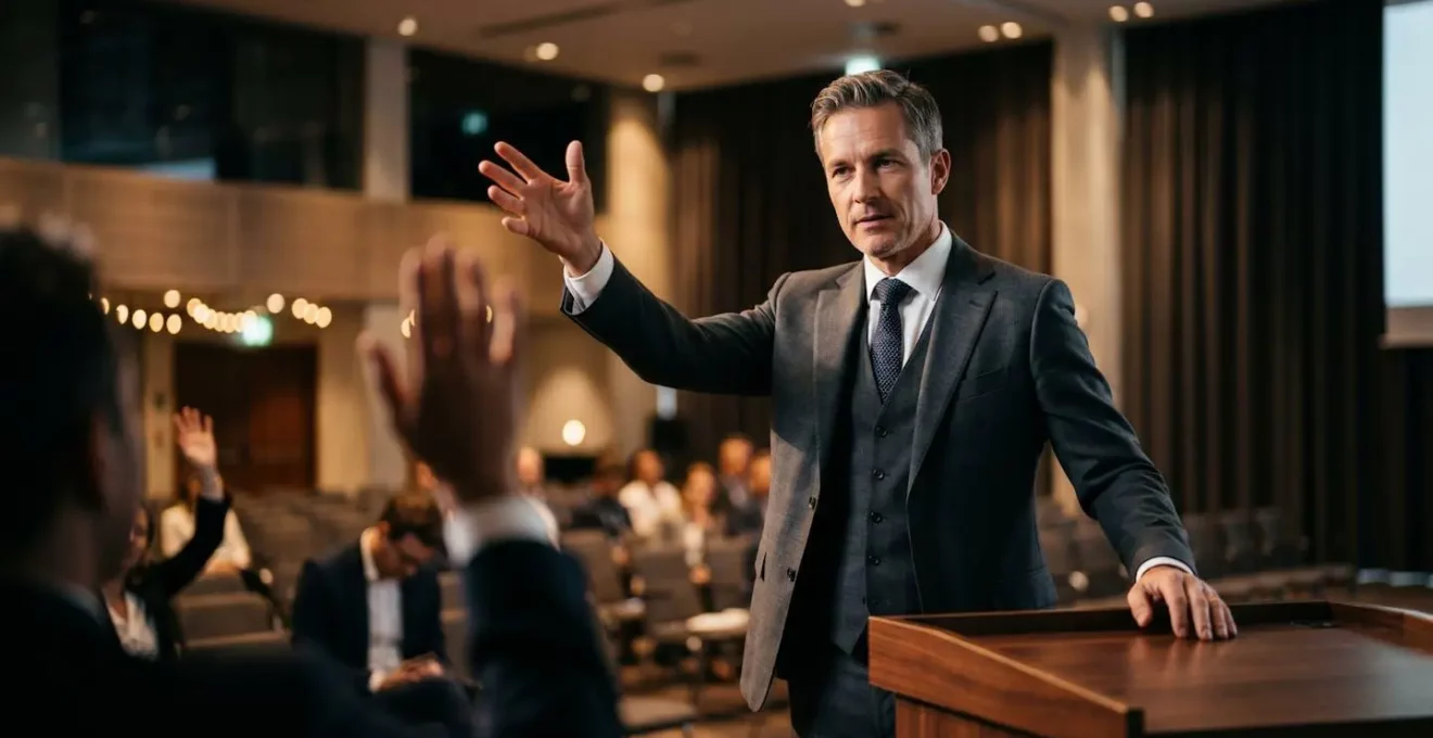 Mise en scène dramatique d'un chiffre clé lors d'une présentation