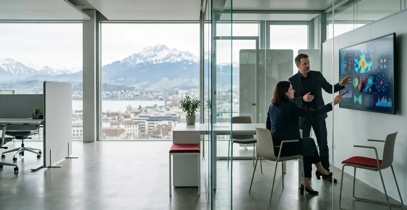 Professionnels analysant des données de prospects qualifiés dans un environnement moderne