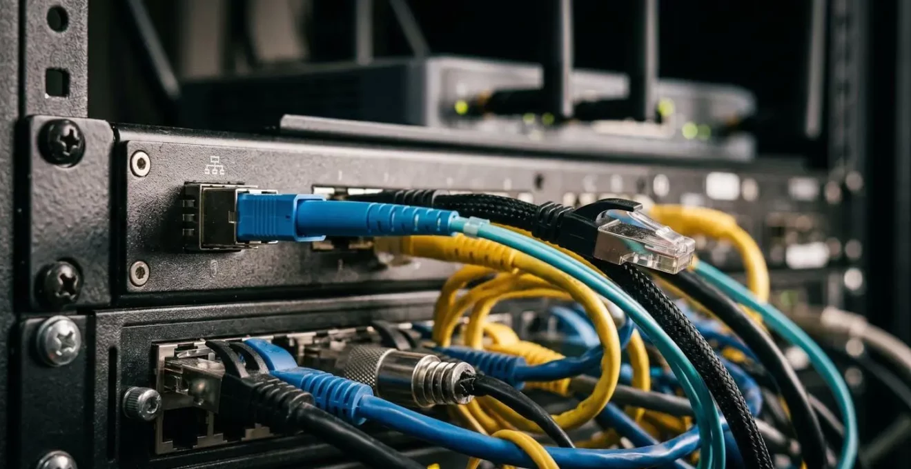 Configuration technique d'un studio de streaming professionnel avec équipements de redondance réseau